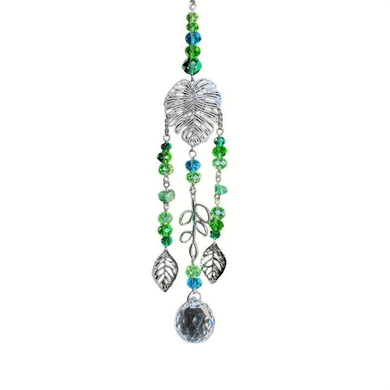 

Leaf Pendant Crystal Suncatchers Artificial Plant Decoration Glass Beads Hanging Outdoor Indoor Space Home Office Decors 1