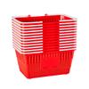 Shopping Baskets, 12 PCS, 21L Stackable PE Plastic Grocery Baskets with Handles, Dense Mesh Structure, Holds up to 9.07kg, Portable for Grocery,
