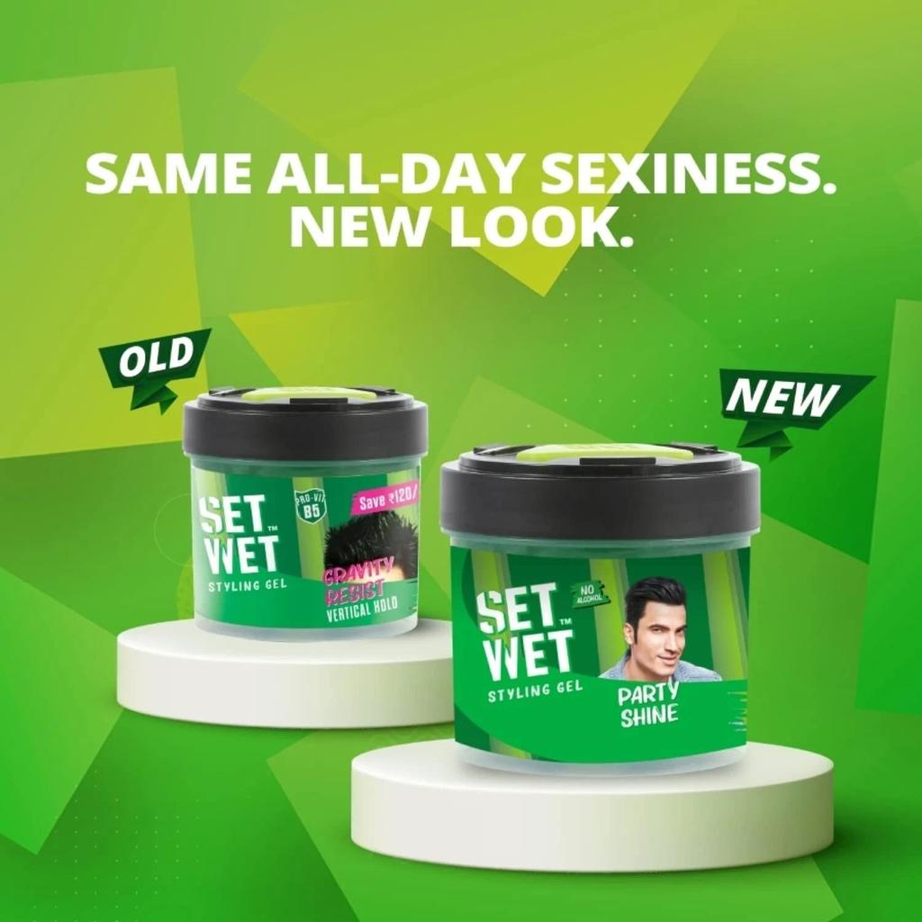 Set Nasses Styling Haar Gel für Männer - Party Glanz 250g | Starker Halt, Hoher Glanz