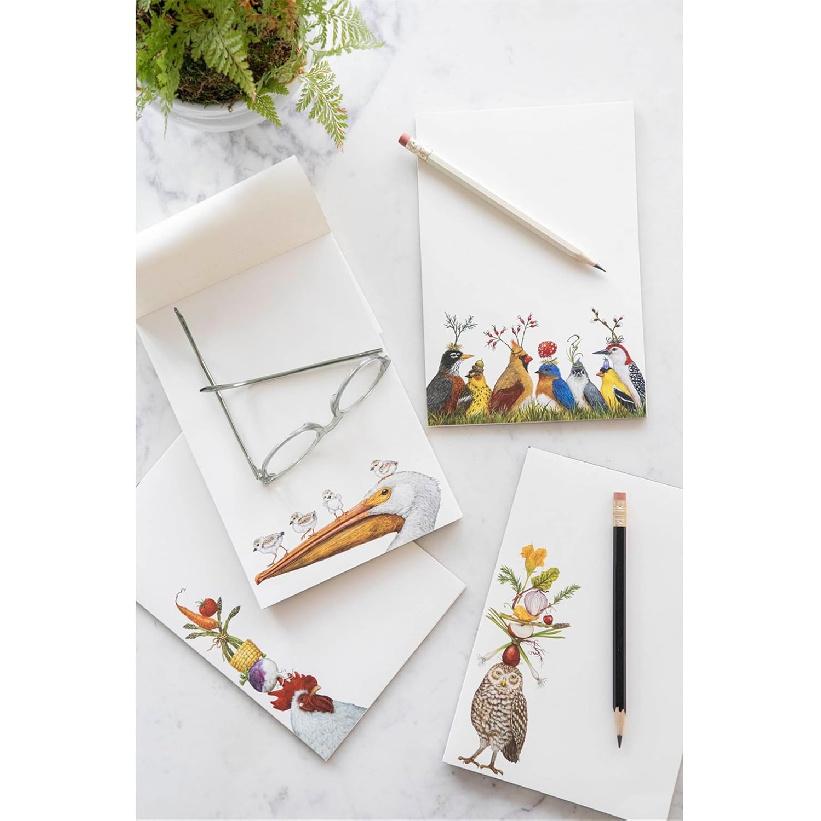 Vicki Sawyer Vegetarian Owl Notepad - Cute Decorative Stationery Memo Pad for Shopping List, To Do List, Reminders - 30 sheets per Pad 6.5 x 9.5