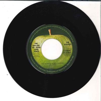 7inch Record BEATLES  Ballad Of John And Yoko  Old Brown AR2301 APPLE 1969 Japan Rock Used