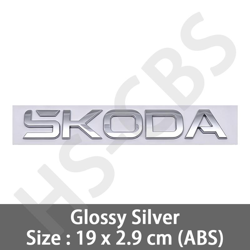 1pcs 3D ABS SKODA Letter Emblem Car Sticker SKODA Logo Car Rear Trunk Badge Decal Sticker Car Exterior Accessories