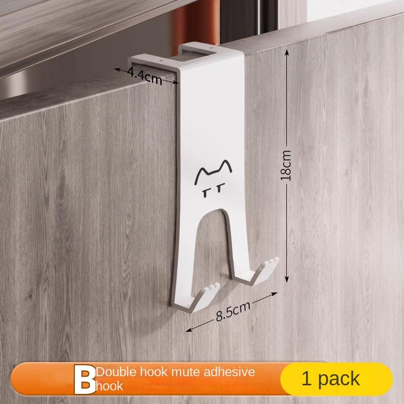 Door Hook Door Hook Storage Rack Without Drilling Kitchen Cabinet Door Hanging Clothes Rack Storage Clothes Cap