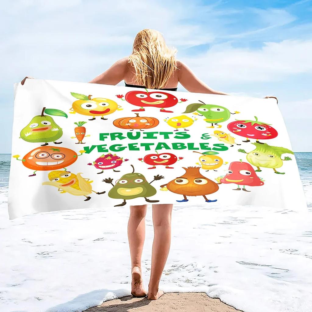 Funny Fruit Quick Dry Beach Towel Oversized Sand Free Large Beach Towels Bath Beach Pool Gym Travel Towel Gifts for Kids Adults