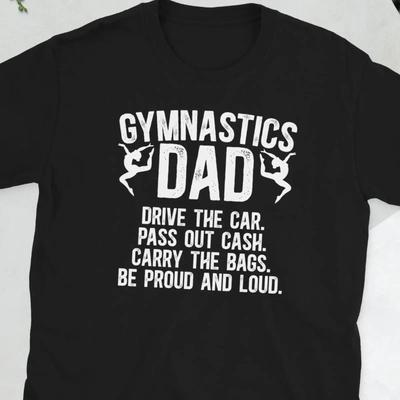Gymnastics Dad T Shirt Of A Gymnast Father S Vintage Washed Graphic Fashion Versatile Comfortable Top For Everyday Wear Homme