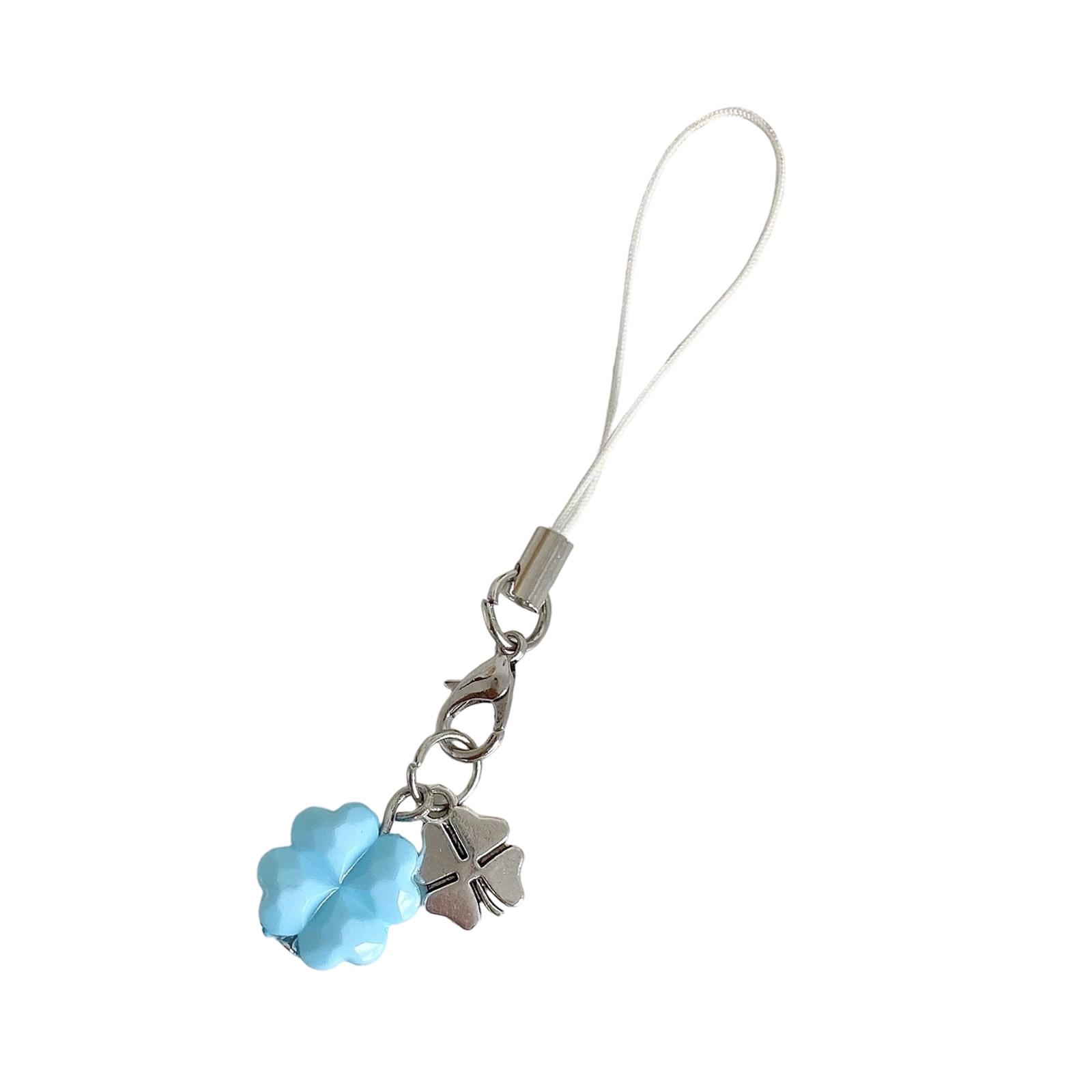 

Шарм для телефона в виде четырехлистного клевера, брелок, удачный акриловый аксессуар, сверкающая хрустальная цепочка для телефона для ключей, кошельков, украшений