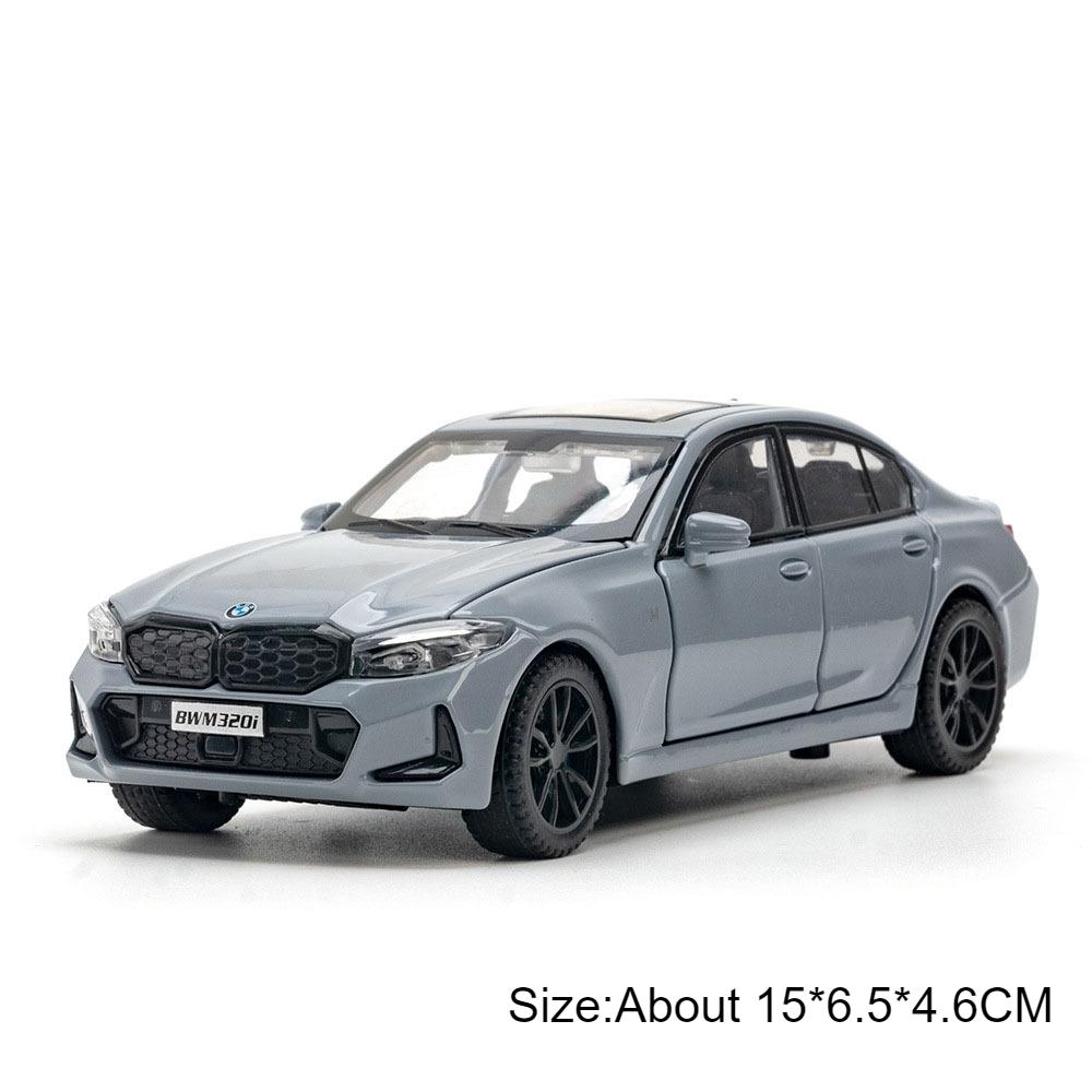Scale 1:32 320i XM Car Model Toy Pull Back Sound Light Doors Opened High Simulation Miniature Models Educational Toys Gifts