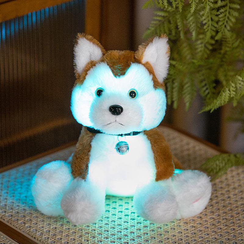 

Плюшевые игрушки-щенки, светящиеся в темноте, ночник, плюшевые собаки, мягкие игрушки, куклы, компаньон для детей, подарки на Рождество, дни рождения 25cm