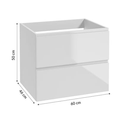 Szafka łazienkowa 60x50 cm wisząca biały połysk z blatem Modus