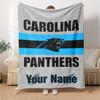 Name Custom Carolina Panthers Logo Print Flannel Blanket High Quality Warm Comfortable Cover for All Seasons Perfect for Gifts Home Decor