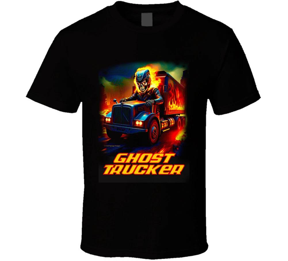 Ghost Trucker Skeleton Semi Truck Driver 18 Wheeler Gift T Shirt 2XL
