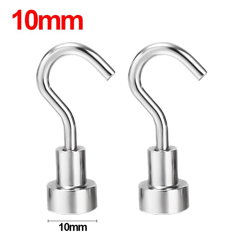 10/1Pcs Wall Strong Magnetic Hooks Multi-Purpose Heavy Duty Neodymium Magnet Hook Kitchen Bathroom Storage Keys Hanging Holder