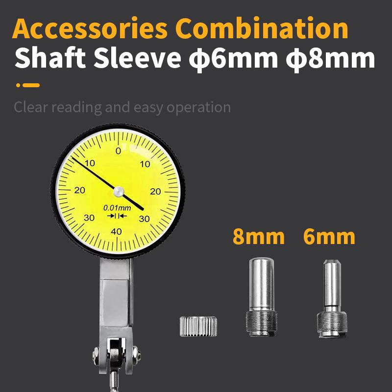 Kerseo 0-0.8mm Lever Dial Indicator Gauge With Measuring Probes Mechanical 0.01mm Measuring Tool Dial Bore Gauge Test Indicators