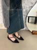 Temperament red single shoes design sense niche 2025 spring and autumn new soft sole pointed low heel Mary Jane women's shoes