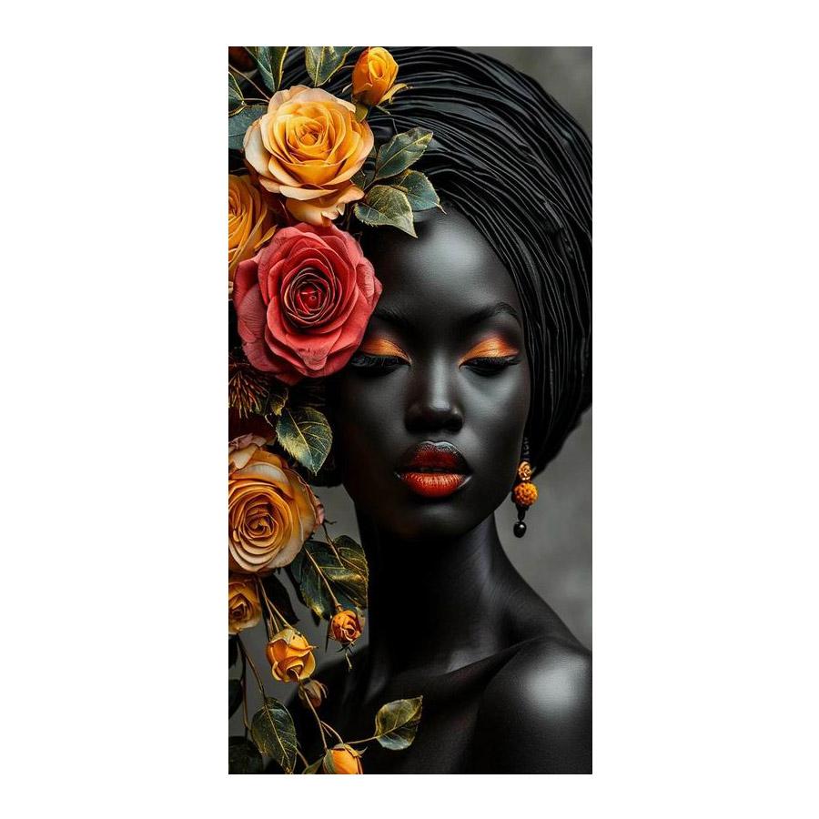 African Woman Flowers Large Size Diamond Painting Girl Diy Full Square Round Drill Rhinestone Embroidery Mosaic Cross Stitch Kits
