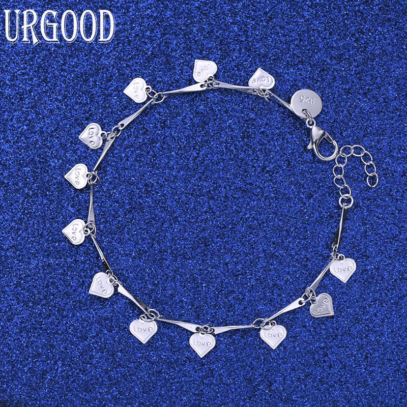 925er Sterling Silber Geschenk Schmuck Herz Mode Armband