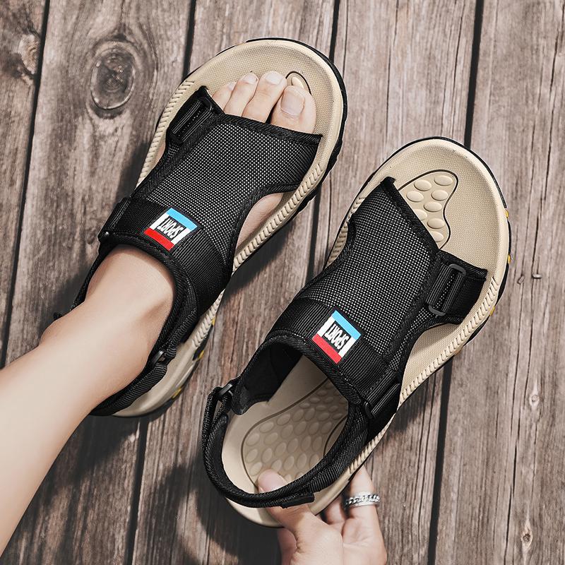 Sandals 22 Summer New Extra Large Size Beach Shoes Oxford Cloth Velcro Two Wear Slippers