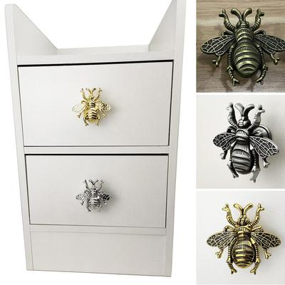 European Retro Bee Shape Drawer Handles Zinc Alloy Furniture Wardrobe Knob Kitchen Cupboard Drawer Door Vintage Pull Handles