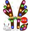 Christmas Reindeer Antlers Car Decoration Kit, LED Multicolor Lights Nose Vehicle With Jingle Bells Rudolph, Auto Holiday Accessories For SUV Van