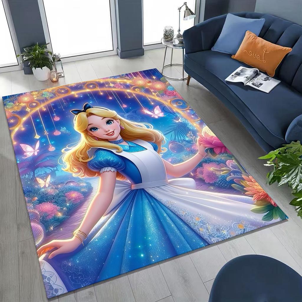 Dream Cheshire Cat Alice in Wonderland Cartoon Rug for Bedroom Living Room Sofa Home Doormat Decor, Large Kid Non-slip Floor Mat