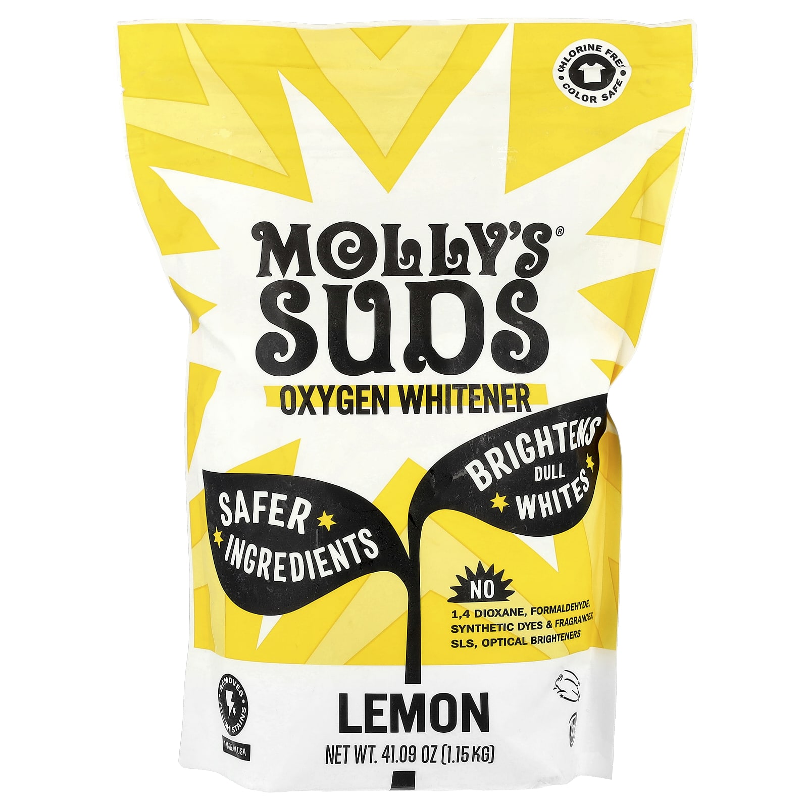 

Molly S Suds, Кислородный отбеливатель, Лимонный аромат, 1,15 кг(41.09 унц)