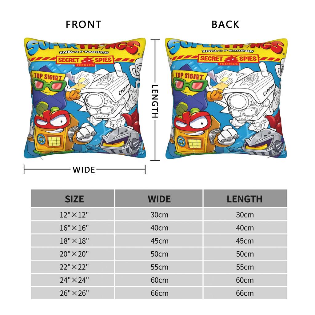 SuperThings Cartoon Square Pillow Covers Seat Super Zings Kindergarten Cushion Cover Cool Home Decoration Pillowcase 40*40