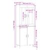 vidaXL Highboard White 69.5 x 34 x 180 cm Particleboard