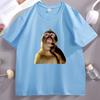 Funny Monkey Thinking Meme T Shirt Unisex Unisex Vintage Short Sleeve Round Neck Tshirt Male Designer Clothes Animal Lover Tees