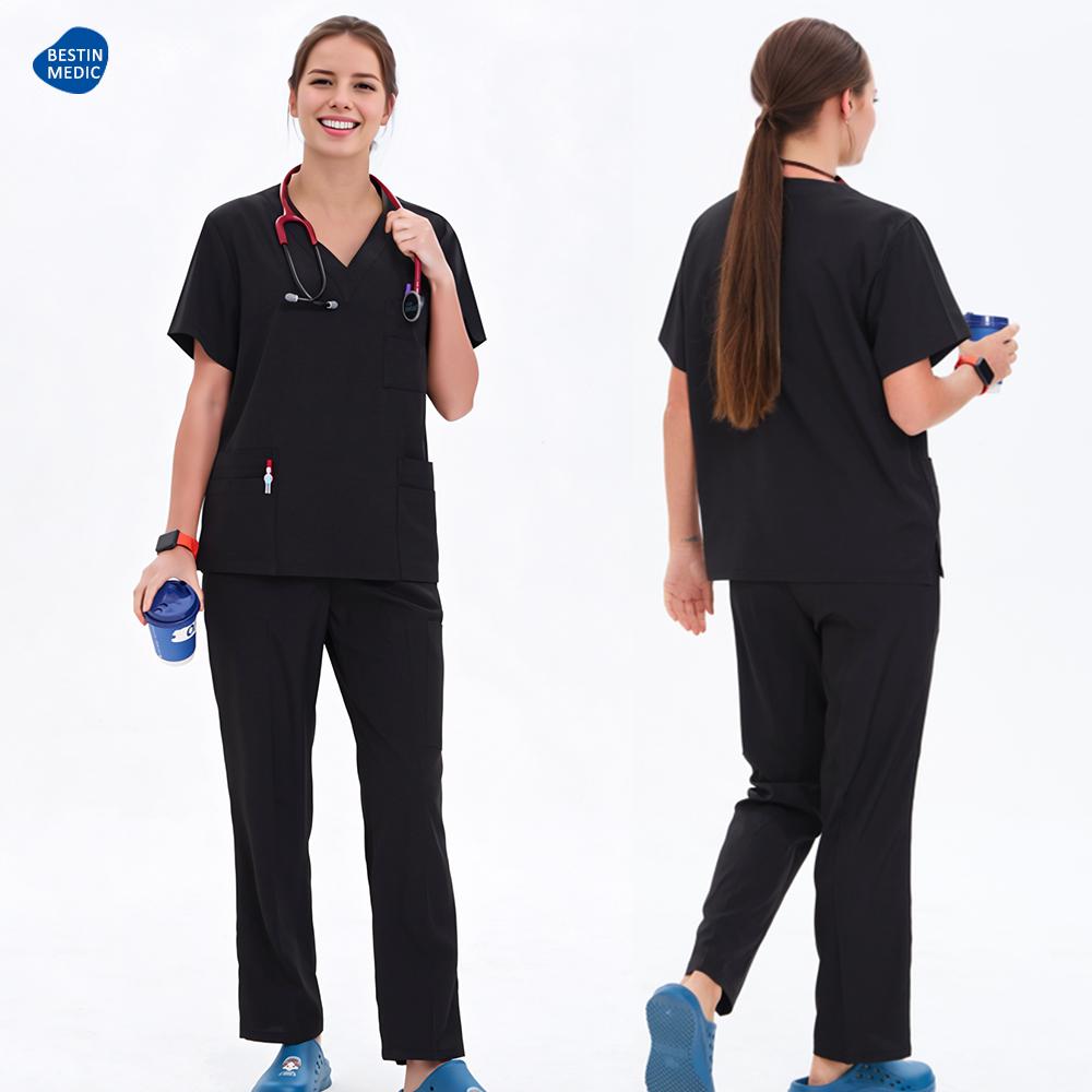 Doctor Nurse Scrub Set Hospital Uniforms Clinic Medical Surgeon Nursing Clothes Dental Pediatric Beauty Salon Work Suit S23
