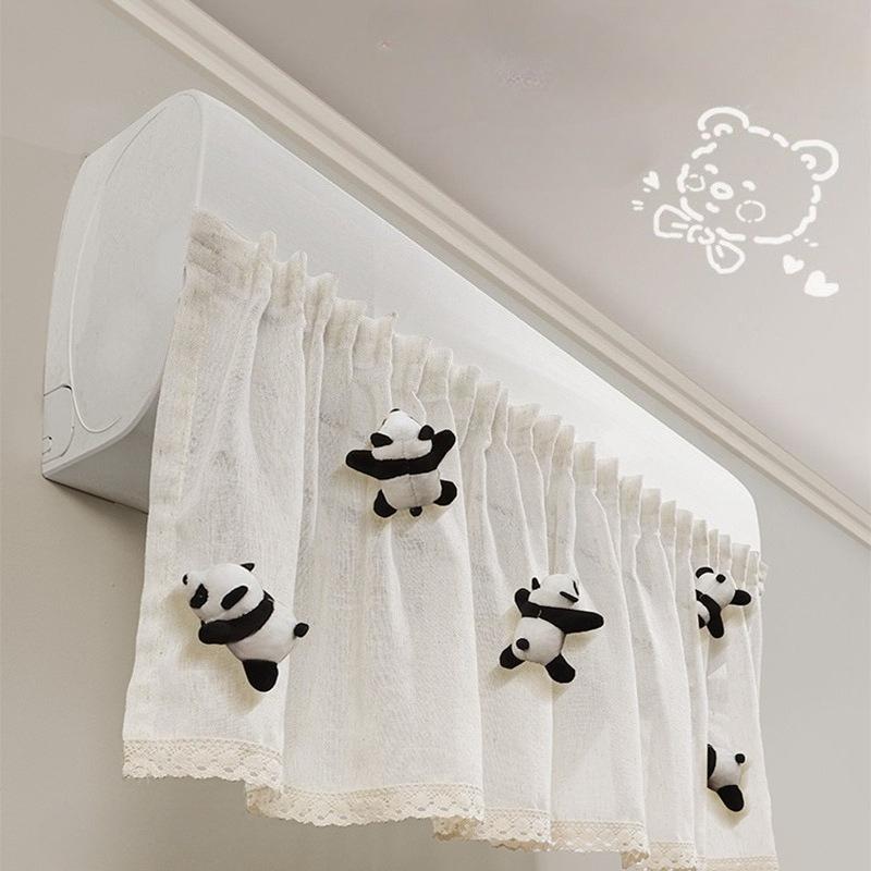 1Pc INS Cute Plush Doll Deco Windbreak Curtain for Air Conditioner Summer Cover Prevent Direct Blowing Cloth Bedroom Decoration