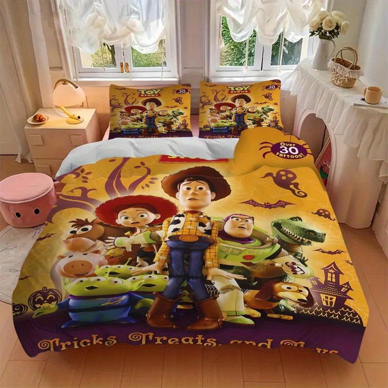 3pcs Horror Theme Woody and Friends Bedding Set, Including 1 Quilt Cover and 2 Pillow Shams, Without Filling, Soft and Comfortable Home Bedr