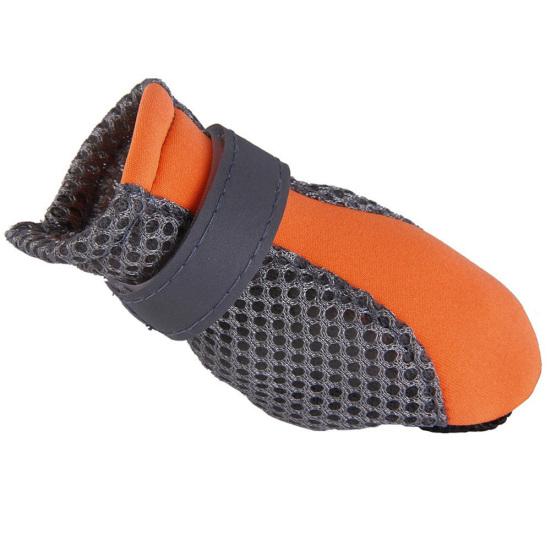 4 Stück Haustier-Hundeschuhe, rutschfeste, weiche Sohle, atmungsaktives Mesh, verstellbare Riemen, Stiefel