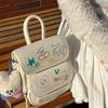 Sweet Cute White Backpack Women Cartoon Print Leather Small Capacity Daypack Ladies Harajuku Fashion Lightweight Mochilas Mujer