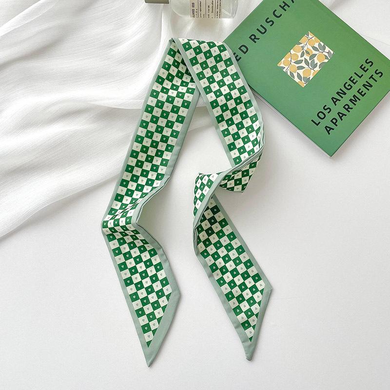 New Luxury Brand Model Small Silk Scarf for Women Hair Band Bag Handbag Handle Ribbon Scarf Band Neck Scarves Neckerchief