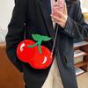 Women's Funny Cherry Shape Shoulder Crossbody Bag Cute Personalized Chain Design Small Purse and Handbag AVE