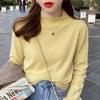 Maglione Base a Mezzo Collo da Donna Stile Coreano All-Match Vestibilità Aderente con Temperamento e Calore Lavorato a Maglia per Autunno e Inverno