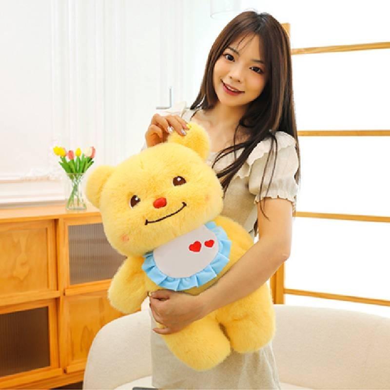 Uroczy Pluszowy Miś 2024 Miękka Żółta Maskotka Słodki Kreskówkowy Prezent