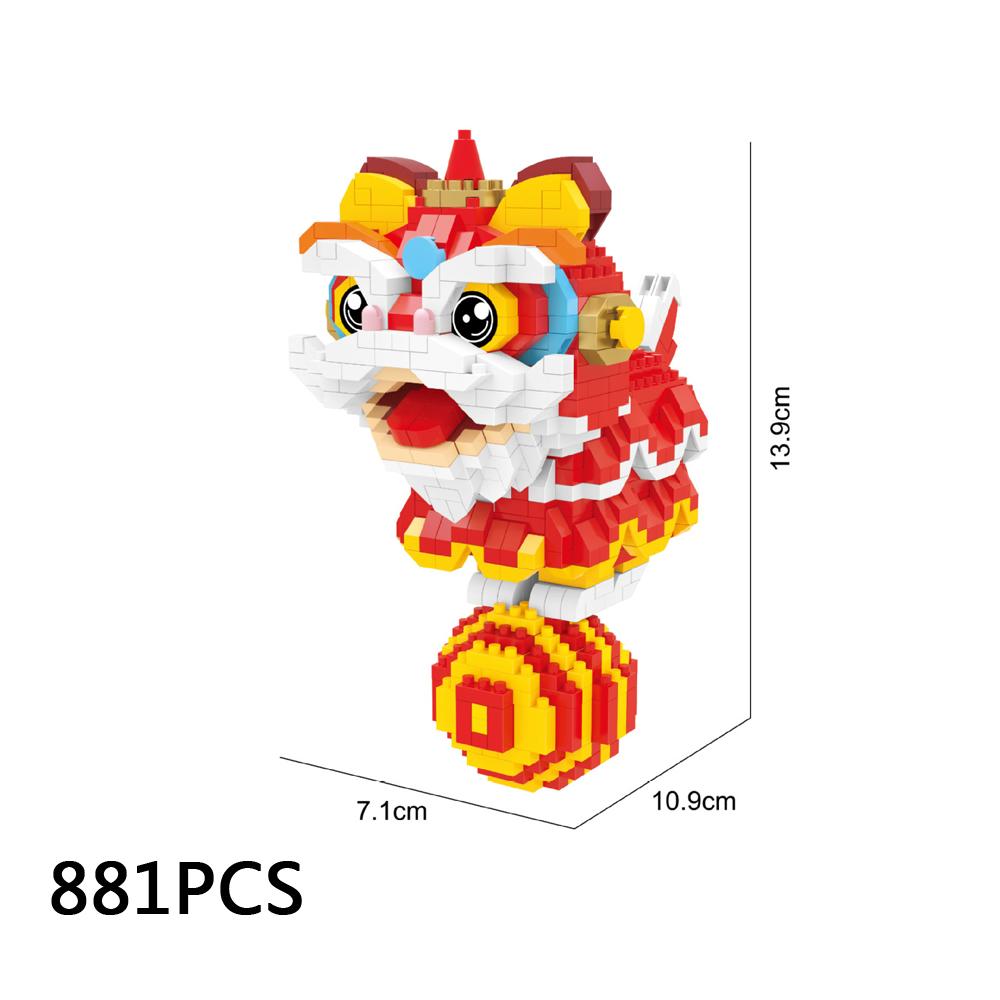 

Creative Chinese Culture Art Lion Dance Micro Diamond Block Nanobricks Animation Construction Model Toys Construction Blocks For Gifts