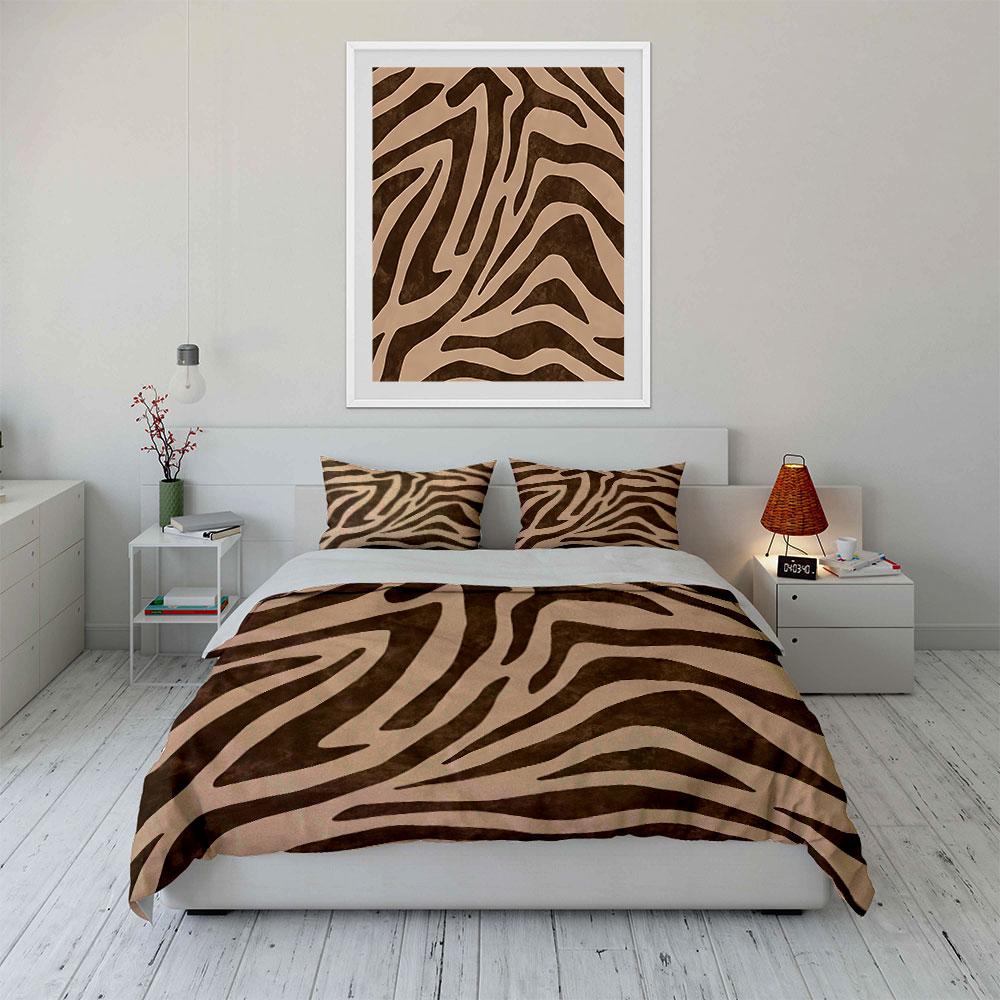Zebra Print Three-Piece Set Bedding Duvet Cover Set Duvet Cover Pillowcases (1*Duvet Cover 2*Pillowcases, Without Duvet Insert)