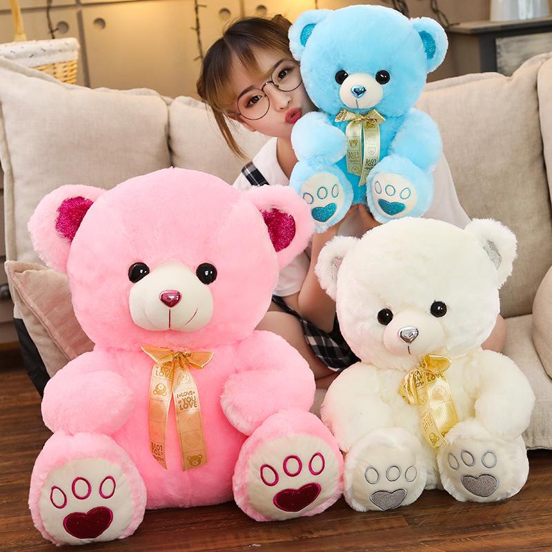 Pink Girly Heart Bear Plush Toy - Soft, Cute Teddy Bear Rag Doll Gift for Girls' Birthdays