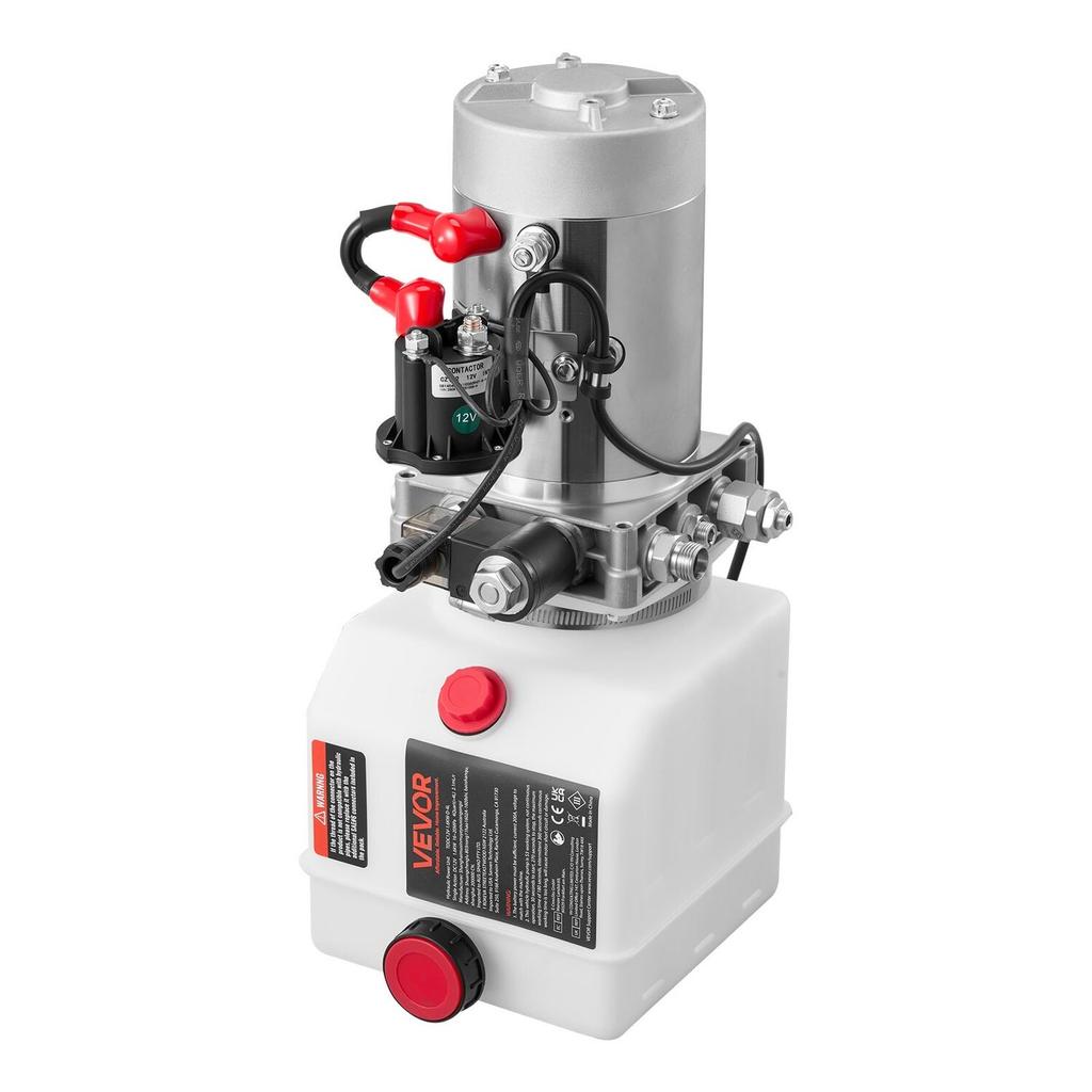 4 L Hydraulic Power Unit, Single Acting Dump Trailer Pump, 22 MPa Max Relief Pressure & 3.4 L/min Flow Rate, DC 12V Hydraulic Pump with Metal