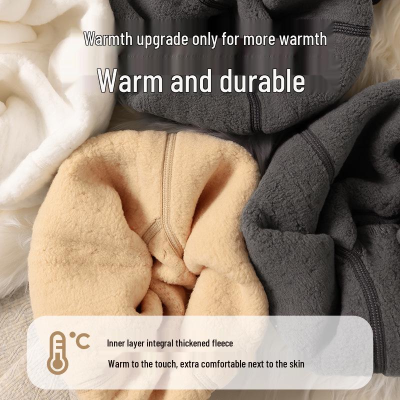 Girls' Autumn/Winter Thickened Velvet-Lined Cable Knit Leggings with Waist Protection