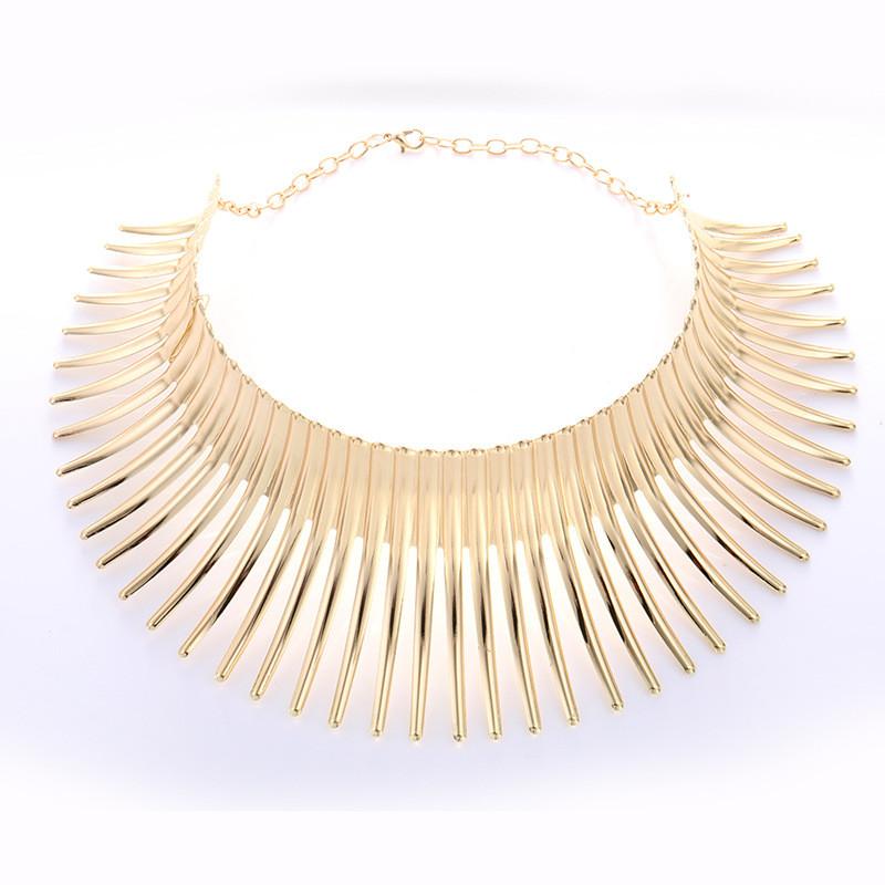 

Fashion Solid Color Curved Design Women Metal Necklace Collar For Fashion Enthusiasts