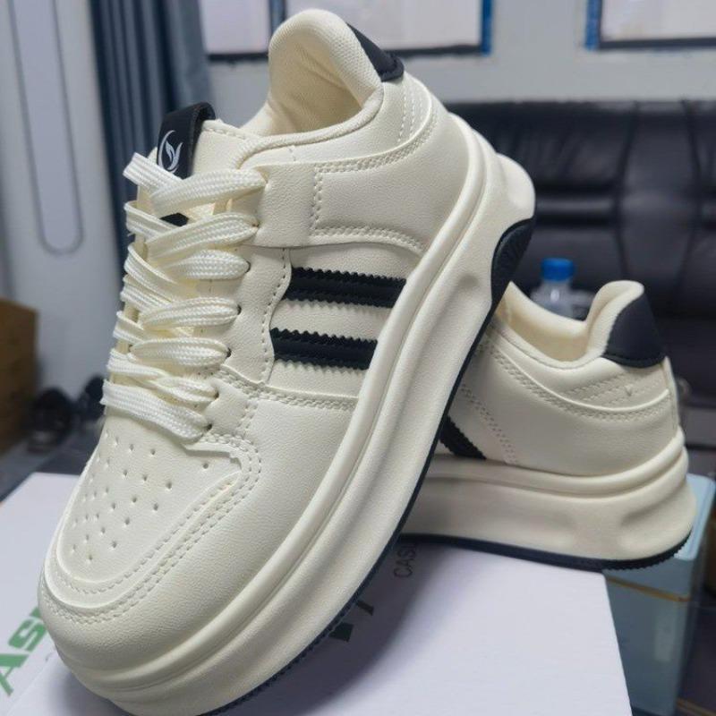 thick-soled little white shoes women's new autumn heightening niche bread shoes college style casual sports board shoes