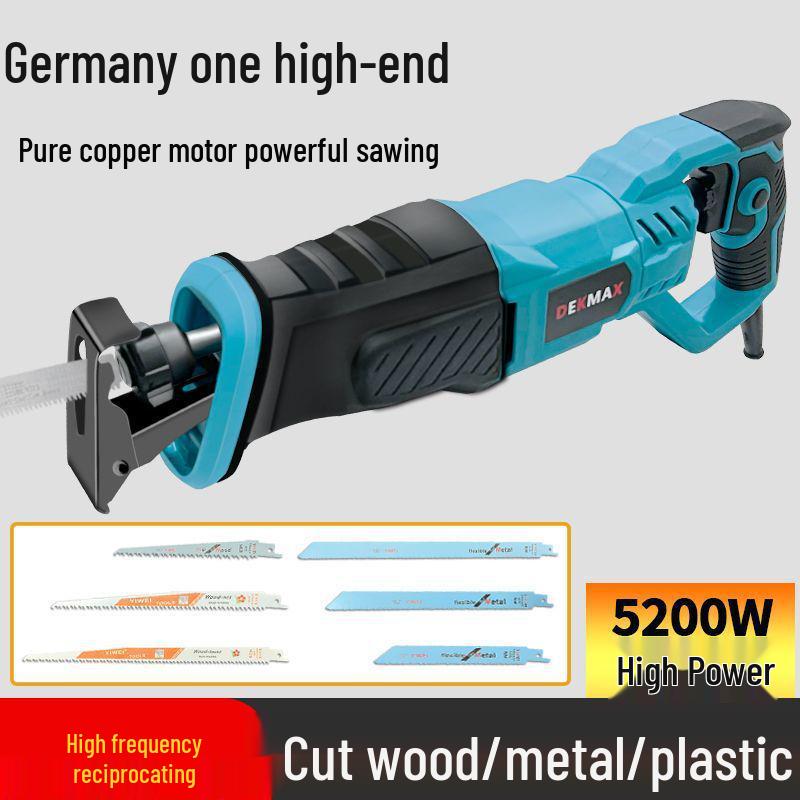 High-Power German Electric Handheld Reciprocating Saw for Cutting Metal & Wood