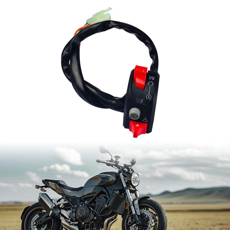 Hazard Light Switch Start Kill Stop Warning Lamp Switch Push Button Flameout Switch for Motorbike Easy tallation
