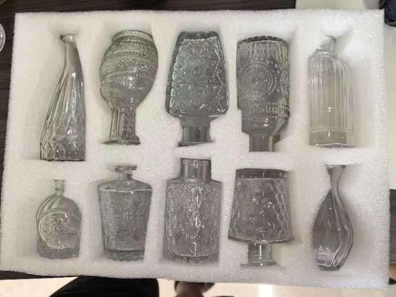 High-End Retro Glass Vase Set: Floor-Standing Transparent Ornaments In Soft Ins Style