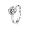 Verighetă de logodnă delicată pentru femei 0.5-2CT Diamant cultivat în laborator(DE culoare VVS1-VS1 Certificat IGI de claritate) Inel placat cu aur alb de 18K Inel unic