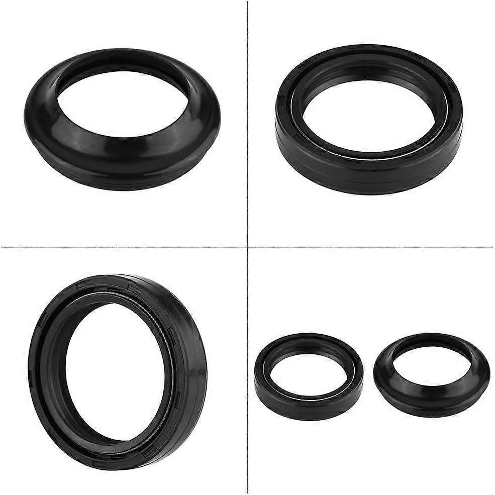 Motorcycle Motorcycle Front Fork Shock Absorber Oil Seal and Dust Seal Kit 43mm X 55mm X 11mm Fits GSX750F GSXR750 Rubber Material Black + Connector S