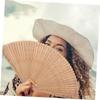 Garneck Bamboo Hand Fan - Art Silk Decorative Folding Fan - Eastern Style Carved Elegant Hand Fan - Handfan Gift for Birthday Dancing Wedding Party